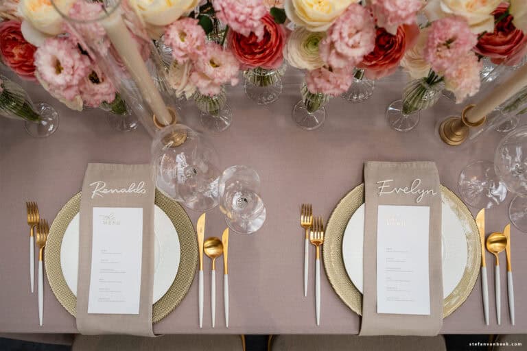 Close-up gedekte tafel Beyond Blossom © Bedrijfsfotografie Stefan van Beek